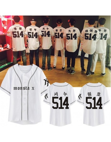 Camisa de Baseball Jersey Monsta X Membros