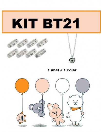 KIT BTS BT21 ( Anel+ Colar)