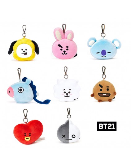 Chaveiro BTS BT21 Oficial Face Plush Doll 