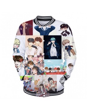 Jaqueta BTS Cartoon Estampada 3D