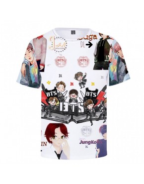 Camiseta BTS 3D Estampada Cartoon