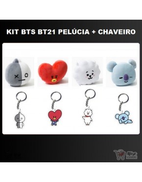 BTS x Line BT21 (Pélucia + Chaveiro)